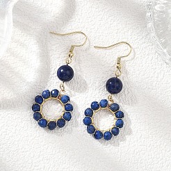 304 Stainless Steel Round Dangle Earrings&nbsp;EJEW-JE06786
