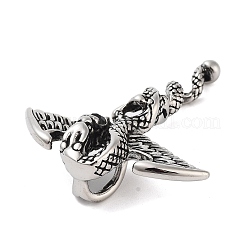 Retro 304 Stainless Steel Big Pendants&nbsp;STAS-I205-35AS