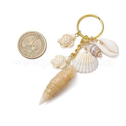 Ocean Style Natural Shell with Synthetic Turquoise Keychains&nbsp;KEYC-JKC01231-01