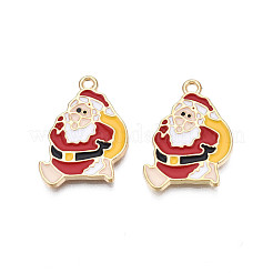Rack Plating Alloy Enamel Pendants&nbsp;ENAM-N055-130