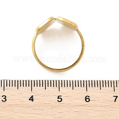Rectangle 304 Stainless Steel White Shell Cuff Rings for Women&nbsp;RJEW-G346-04G-02