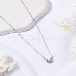 1Pc Zinc Alloy Crystal Rhinestone Butterfly Pendant Necklaces for Women&nbsp;NJEW-LP0003-23