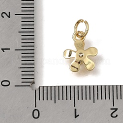 Brass Micro Pave Clear Cubic Zirconia Charms&nbsp;KK-C262-66G