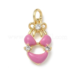 Brass Micro Pave Cubic Zirconia Pendants&nbsp;KK-C156-29G