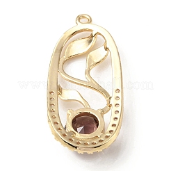 Brass with K9 Glass & Rhinestone Pendants&nbsp;KK-C024-05KCG-01