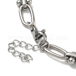 Non-Tarnish 304 Stainless Steel Oval Link Chain Bracelets for Women&nbsp;BJEW-B092-08P-01