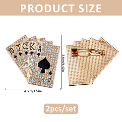 2Pcs Poker Card Enamel Pins&nbsp;JEWB-FH0003-18G