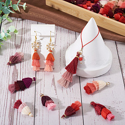 24Pcs 12 Colors Polycotton(Polyester Cotton) & Nylon Tassel Pendant Decorations&nbsp;FIND-TA0009-01