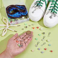 Polyester Cord Shoelace & Iron Brooches&nbsp;HJEW-PH02347