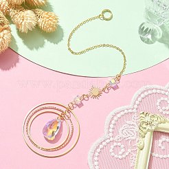 Glass Teardrop Big Pendant Decorations&nbsp;HJEW-TA00055