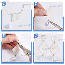 100Pcs 316L Surgical Stainless Steel Leverback Earring Findings&nbsp;STAS-BBC0010-61S
