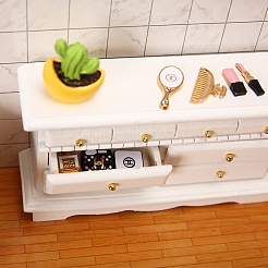 MDF Board Nightstand with Drawer Miniature Ornaments&nbsp;PW-WG05A12-01