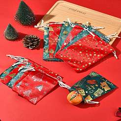 12Pcs 12 Styles Hot Stamping Christmas Velvet Storage Bags&nbsp;ABAG-FS0001-02