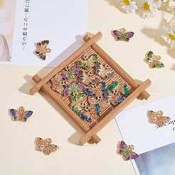 25Pcs 5 Styles Alloy Enamel Pendant Gradient Bicolor Butterfly DIY Earrings Keychain Pendant Accessories Materials&nbsp;JX595A