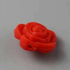 Rose Food Grade Eco-Friendly Silicone Beads&nbsp;LS-SIL-WH0014-20B