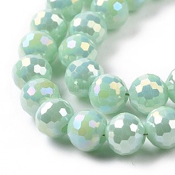Electroplate Opaque Solid Color Glass Beads Strands&nbsp;GLAA-E036-10D