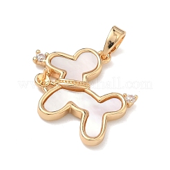 Brass Micro Pave Clear Cubic Zirconia Pendant Cabochon Settings&nbsp;LS-KK-G556-02G