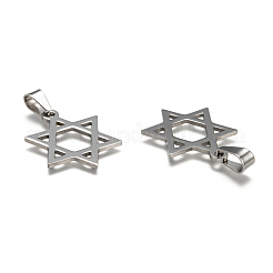 Tarnish Resistant Boy Jewelry Original Color 201 Stainless Steel Pentagram Pendants&nbsp;STAS-I032-224