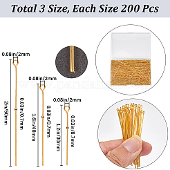 600Pcs 3 Styles Brass Eye Pin&nbsp;KK-SP0001-75G