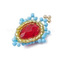 Glass Seed Beaded Teardrop Pendants&nbsp;PALLOY-MZ00540-02