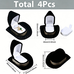 4Pcs Hat Velvet Jewelry Boxes&nbsp;VBOX-SC0001-01