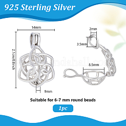 1Pc 925 Sterling Silver Bead Cage Pendants&nbsp;STER-PH0004-84