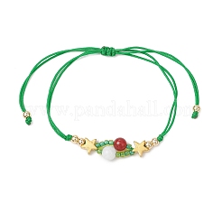 3Pcs Christmas Themed Glass Seed Beads Braided Bead Bracelets for Women&nbsp;BJEW-MZ00189