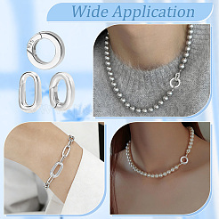 3Pcs 3 Styles 925 Sterling Silver Spring Gate Rings&nbsp;STER-ME0001-52