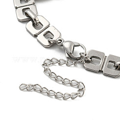Non-Tarnish 304 Stainless Steel Square Link Chains Bracelets for Men & Women&nbsp;BJEW-D042-14P