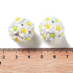 Luminous Polymer Clay Rhinestone Flower Beads&nbsp;RESI-C048-01A