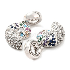 Brass Micro Pave Cubic Zirconia Pendents&nbsp;KK-M247-19P