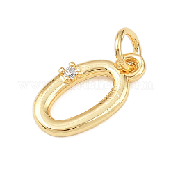 Brass Micro Pave Clear Cubic Zirconia Charms&nbsp;KK-P339-27G