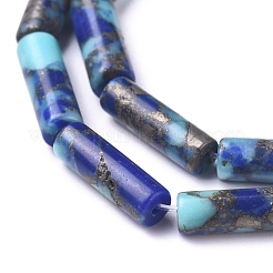 Assembled Synthetic Gold Line Turquoise and Lapis Lazuli Beads Strands&nbsp;G-D0006-A02