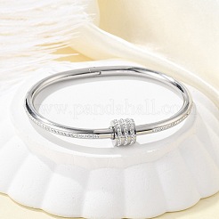 304 Stainless Steel Rhinestone Bangles for Women&nbsp;BJEW-Z092-04P