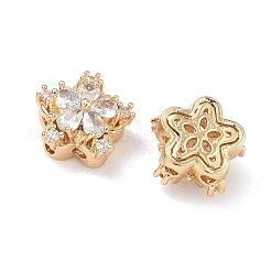 Brass Pave Cubic Zirconia Multi-Strands Links&nbsp;KK-B172-10G-02