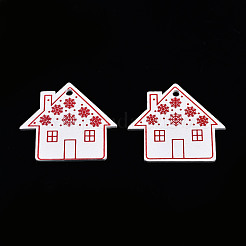 Christmas Spray Painted Wood Big Pendants&nbsp;WOOD-N005-104
