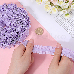 20 Yards Ruffled Polyester Elastic Lace Trim&nbsp;EW-WH0018-01B