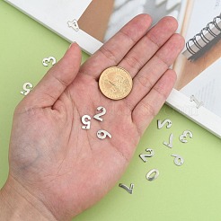 Tarnish Resistant 201 Stainless Steel Number Charms&nbsp;STAS-S035-M