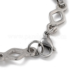 Anti-Tarnish 201 Stainless Steel Column & Rhombus Link Chain Necklace & Bracelets Set&nbsp;SJEW-G083-06P