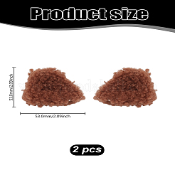 2Pcs Cat Ear Shape Plush Claw Hair Clips&nbsp;OHAR-LP0001-16A