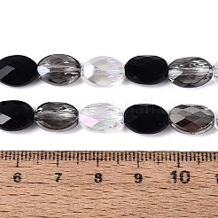 Electroplate Imitation Jade & Opaque & Transparent Glass Beads Strands&nbsp;EGLA-Q135-8x11MM-01E