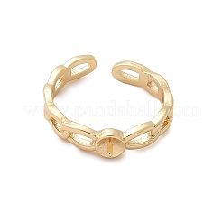 Brass Cuff Cup Peg Ring Settings&nbsp;KK-A244-02B-G