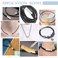 4Pcs 2 Colors Column 304 Stainless Steel Bayonet Necklace Clasps with Push Button&nbsp;STAS-UN0052-63