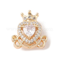 Golden Brass Micro Pave Cubic Zirconia Beads&nbsp;KK-B100-036G