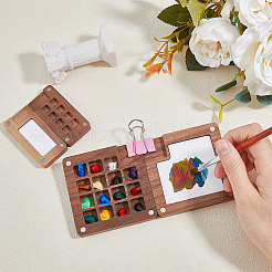 2Pcs 2 Styles Wood Magnetic Flip Top Paintbox&nbsp;AJEW-DC0001-26