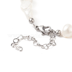 Natural Baroque Keshi Pearl Beaded Necklace with 304 Stainless Steel Clasp for Women&nbsp;NJEW-JN04083