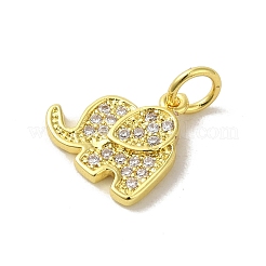 Golden Brass Pave Cubic Zirconia Pendants&nbsp;KK-M283-02E-01