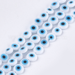 Handmade Evil Eye Lampwork Beads Strands&nbsp;X-LAMP-S191-02A-08