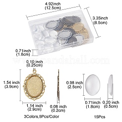DIY Blank Oval Dome Pendant Making Kit&nbsp;DIY-FS0005-20