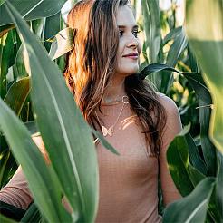 Long Chain Necklace with Butterfly Pendant Stainless Steel Rose Gold Sweater Necklace Adjustable Chain Necklace with Circles Ornaments Trendy Neck Jewelry for Women&nbsp;JN1101A